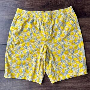 Lands' End Lemon Print Shorts - Women’s: 14 Mid Rise - Bermuda Pull On Shorts